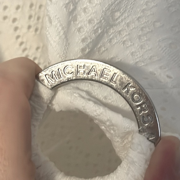 MICHAEL Michael Kors Flutter White Eyelet Wrap Mini Dress Women’s L Large - Picture 7 of 9